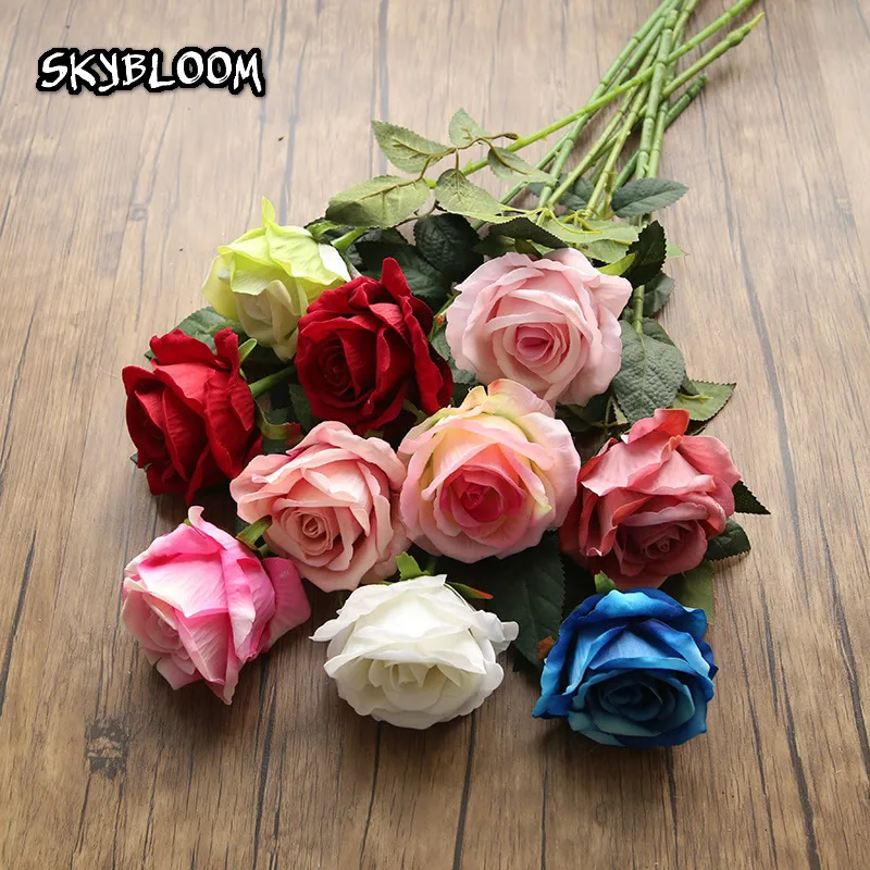 Реалистичный стебель розы с листьями 5 шт. искусственные цветы для украшения дома