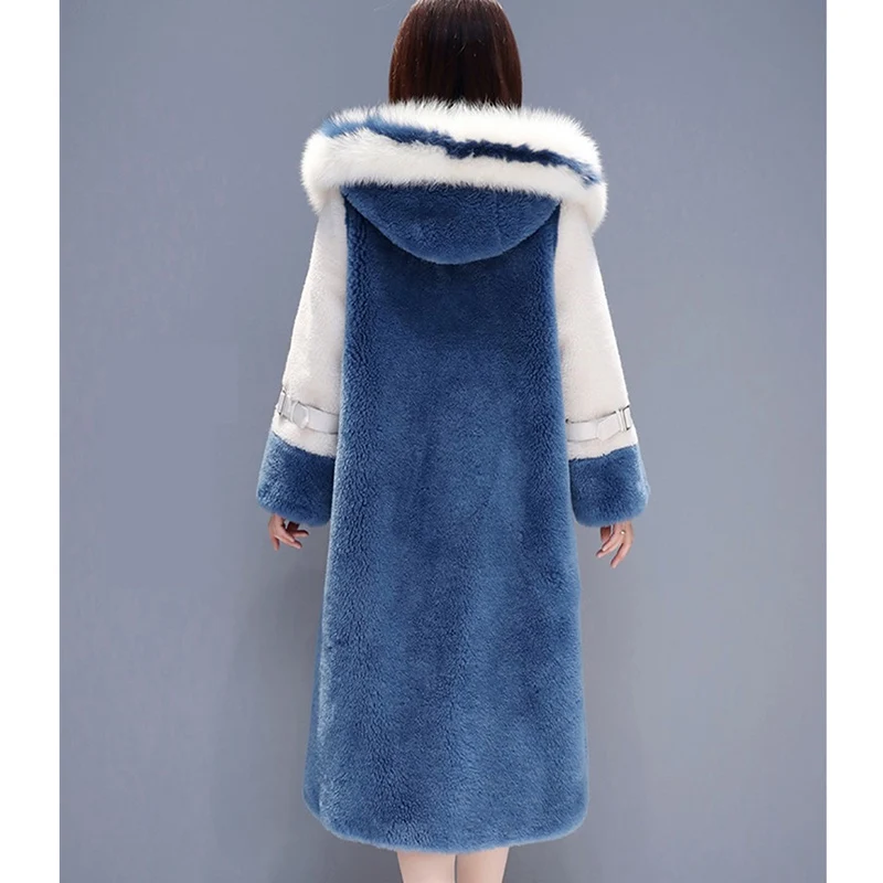 Новинка 2019 женская элегантная Длинная шерстяная верхняя одежда Женское