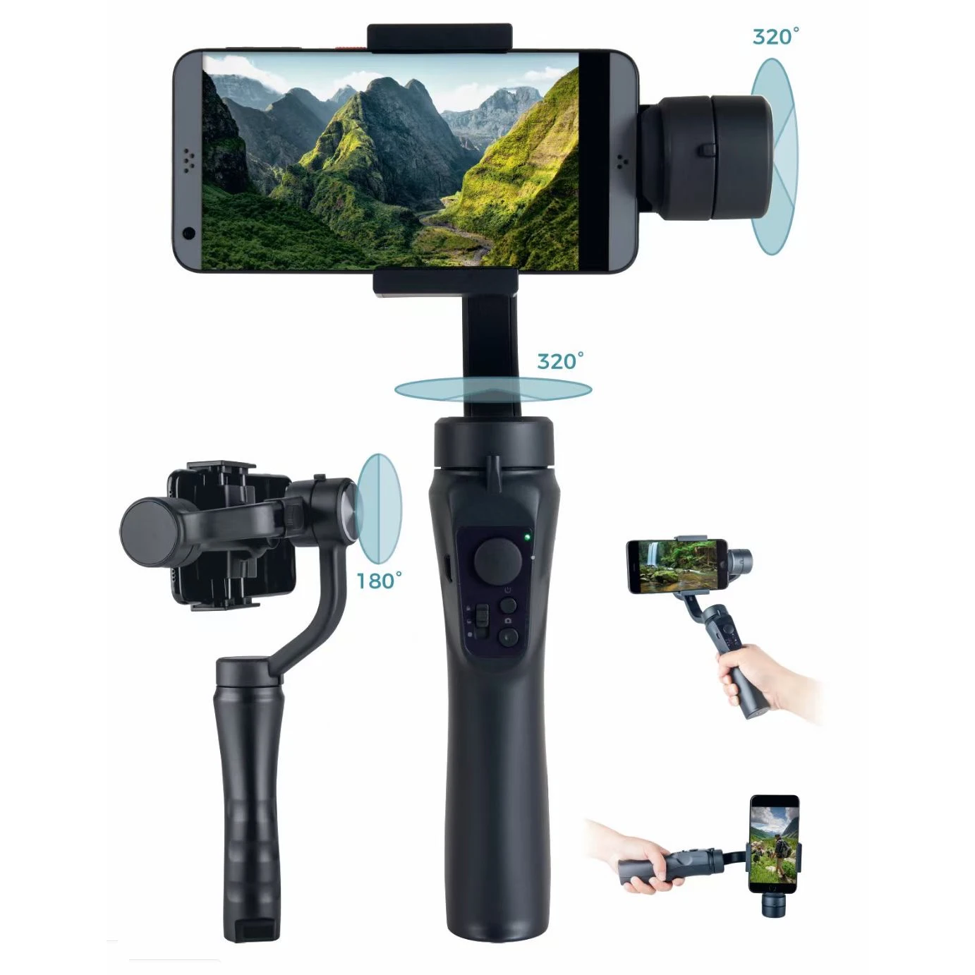 Handheld Phone Gimbal Stabilizer 3-Axis  PTZ Tripod  Anti-Shake For Smartphone Vlog iPhone/Samsung/Huawei/Xiaomi/Universal