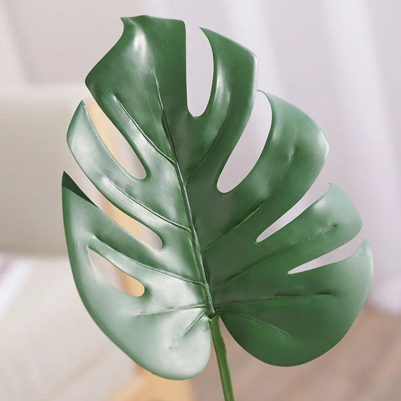 Искусственные растения Monstera пластиковые листья тропической пальмы аксессуары