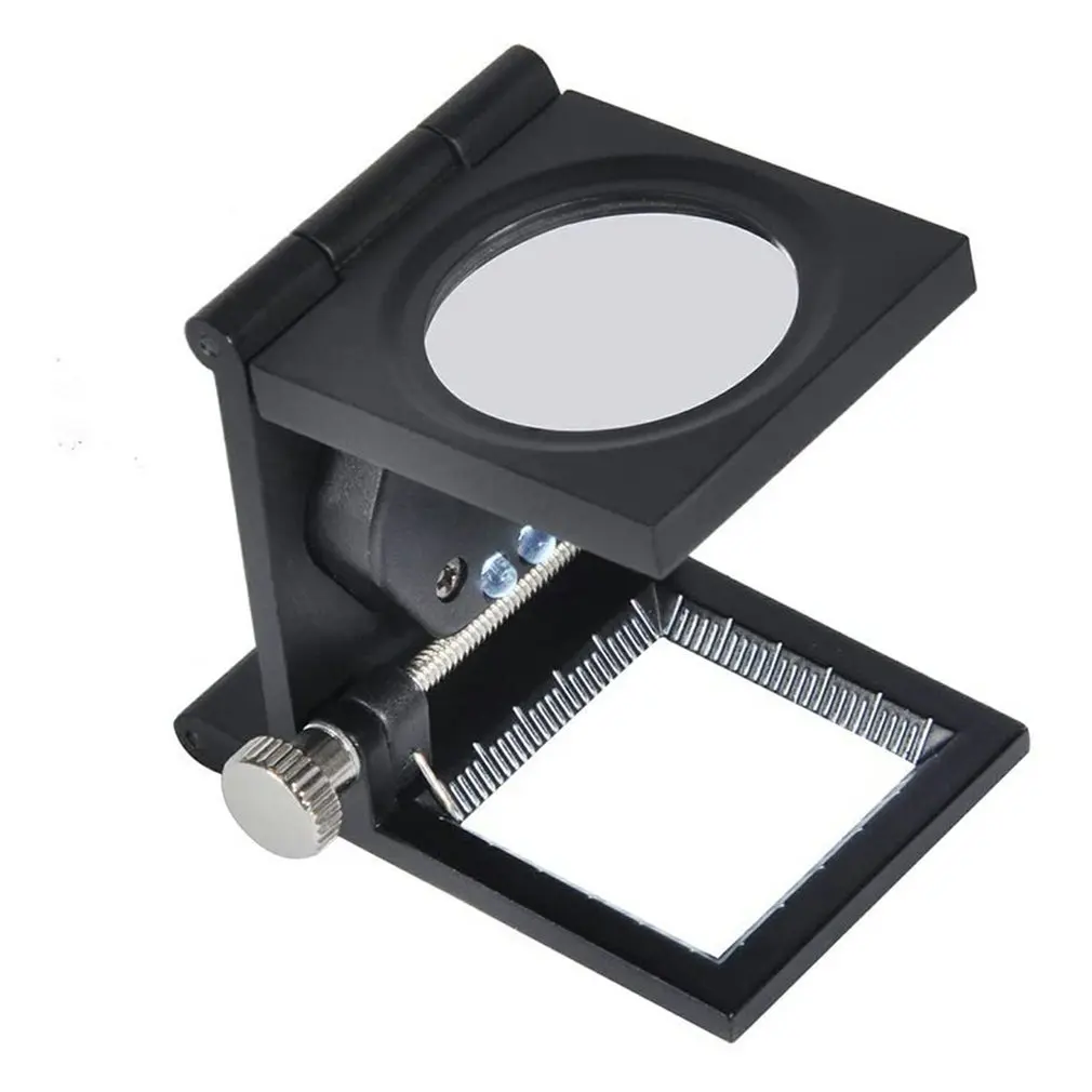 

Zinc Alloy Portable Magnifier With LED Lamp For Textile Jewelry Repair Dual LED Sturdy Practical Magnifier
