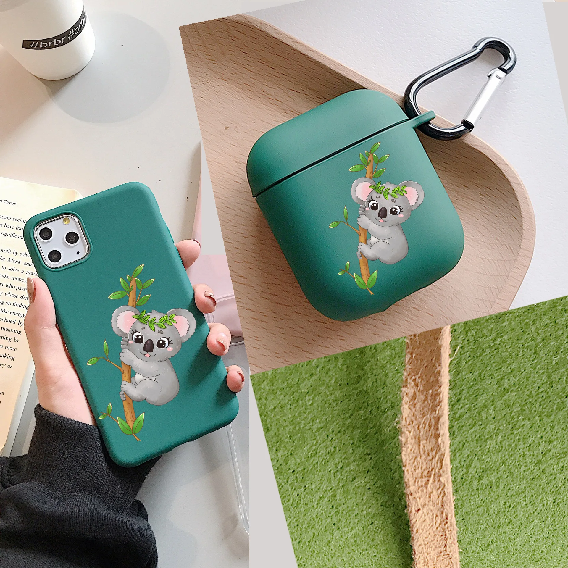 Милый мультяшный чехол Koala для телефона iPhone 11 Pro Max Xs XR X 6 6s7 8 Plus подходит к airpods 2 и 1 с