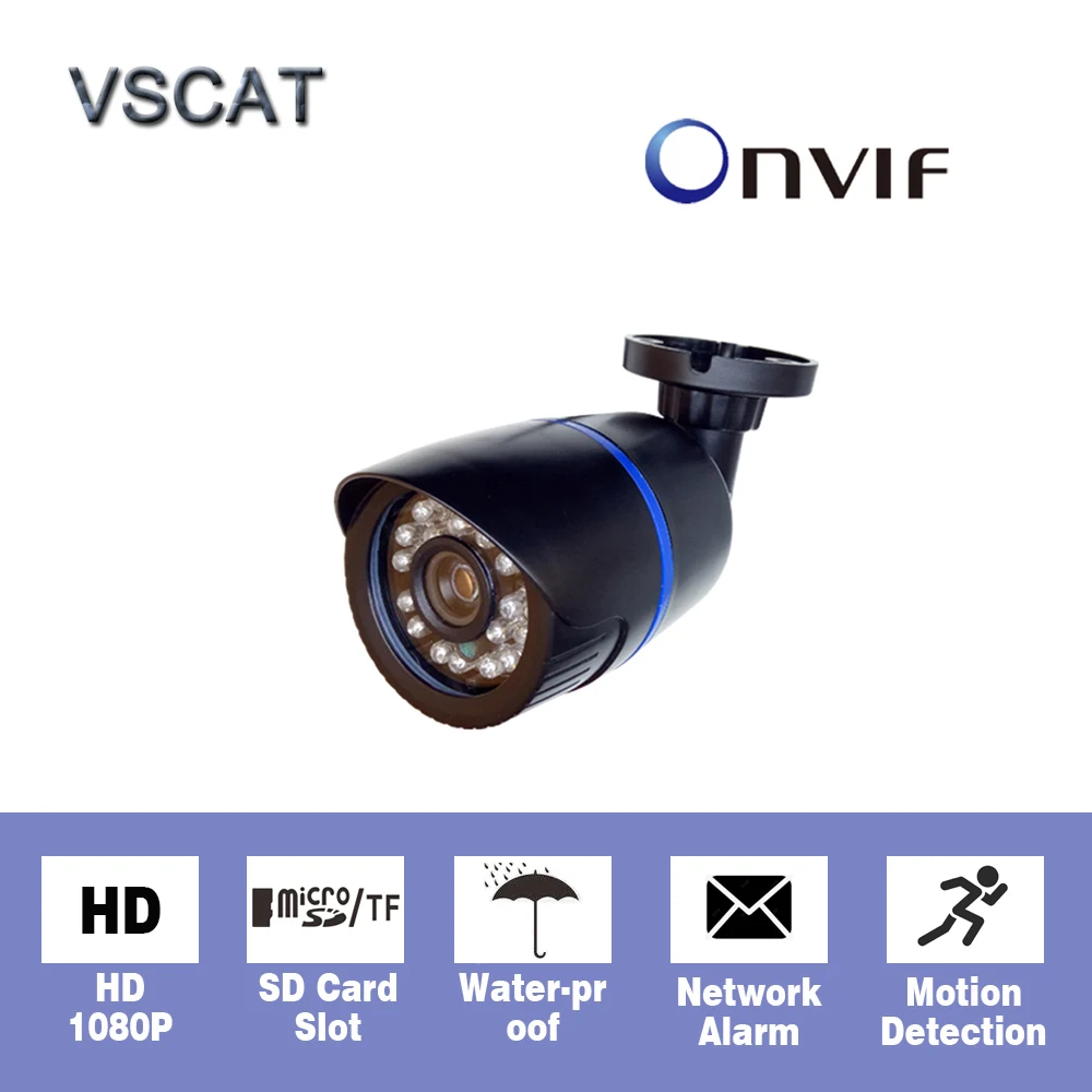 2MP 1080P Full HD Проводная ip камера Micro SD/TF слот для карт Onvif H.264/H.265 безопасность