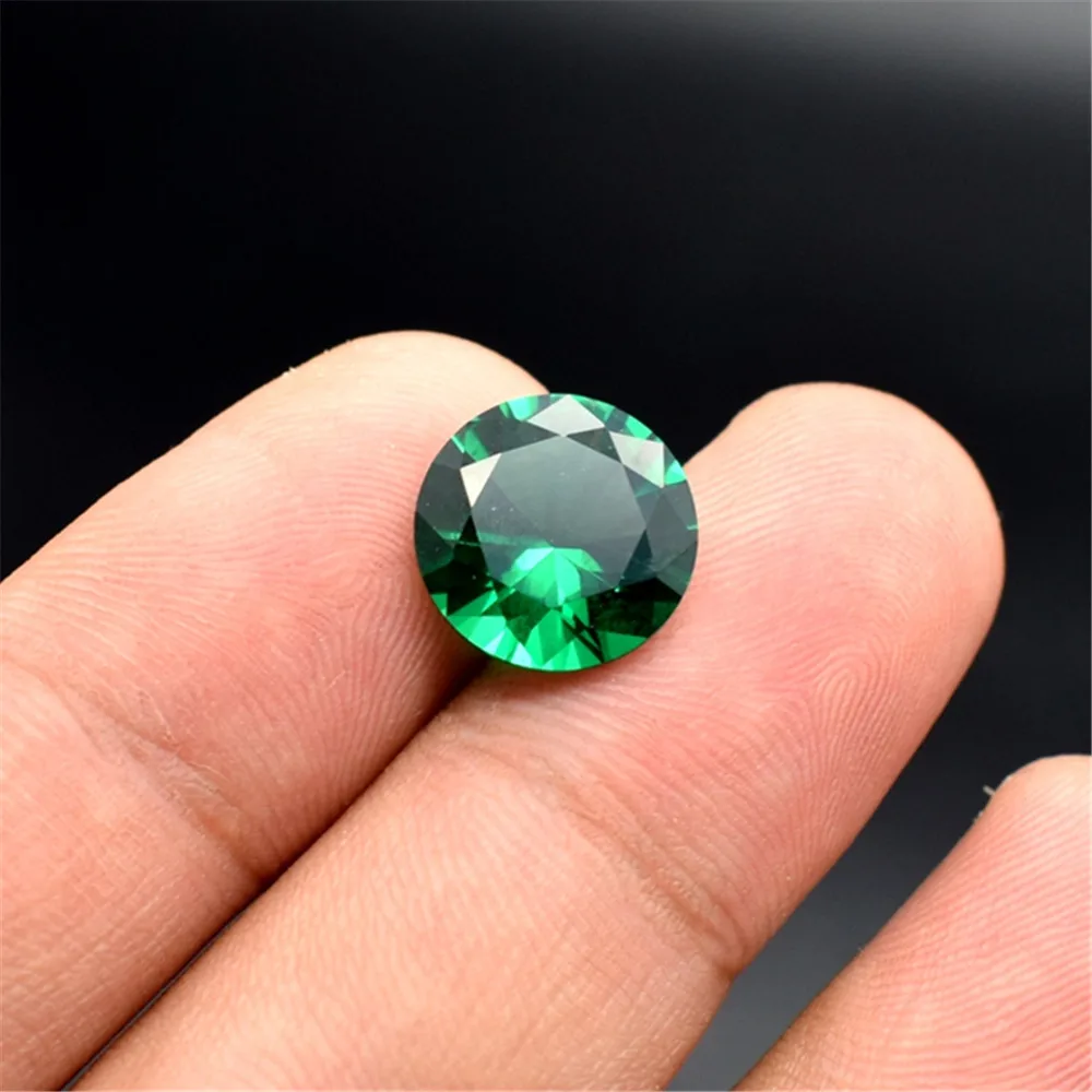 

Emerald Round Faceted Gemstone Brilliant Cut Rich Green Emerald Gem Multiple Sizes to Choose GE05