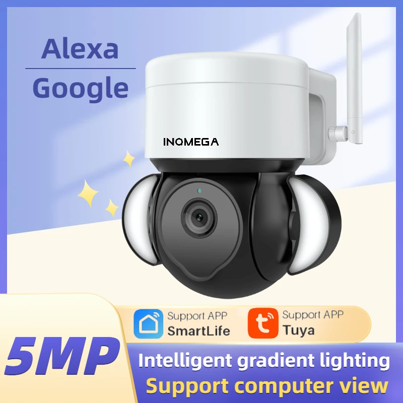 

INQMEGA HD 5MP smart life graffiti camera supports Google homepage, PTZ, computer viewing, security monitoring CCTV