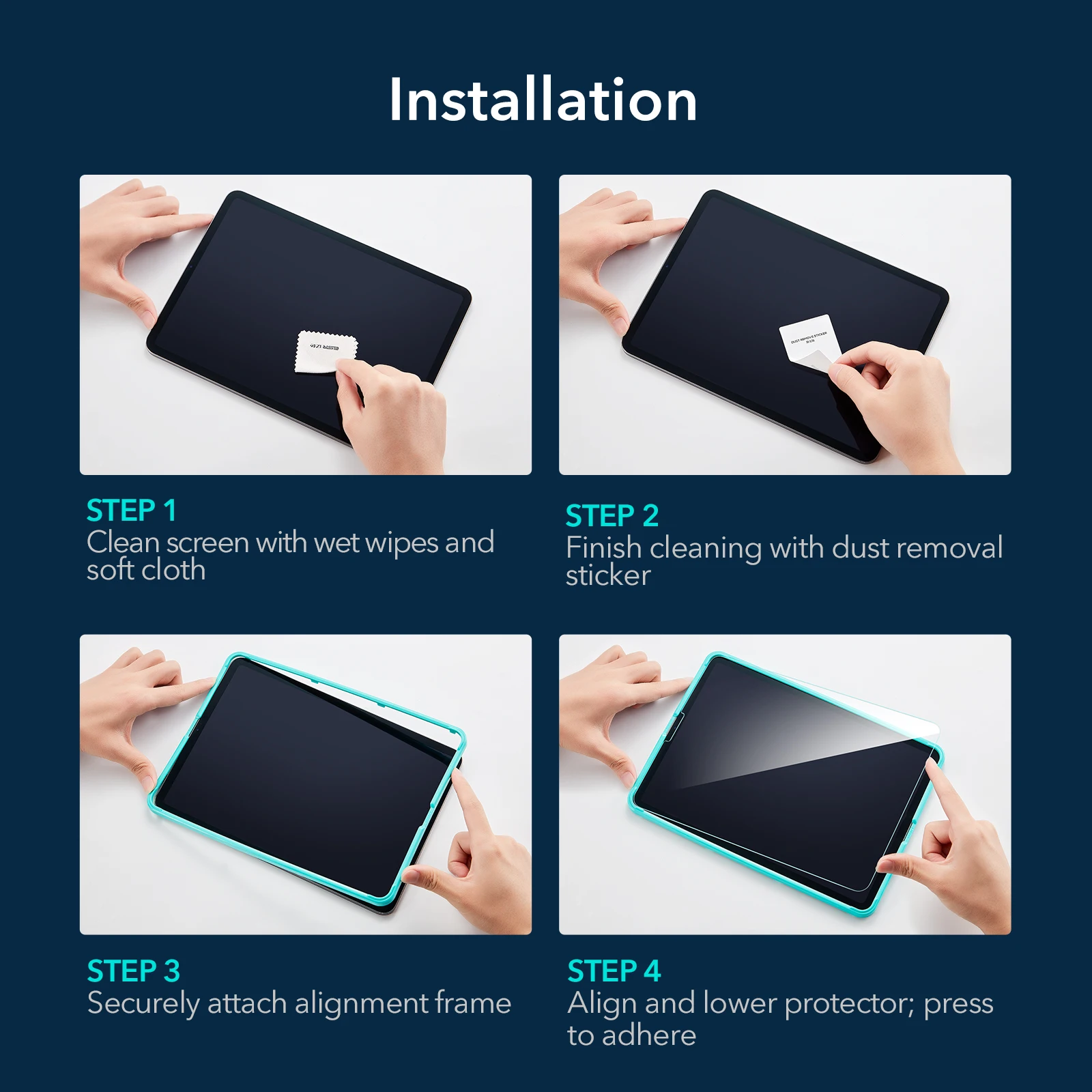 esr tempered glass for ipad pro 11 12 9 202120202018 hd ultra clear glass anti blue light screen protector for ipad pro 2021 free global shipping