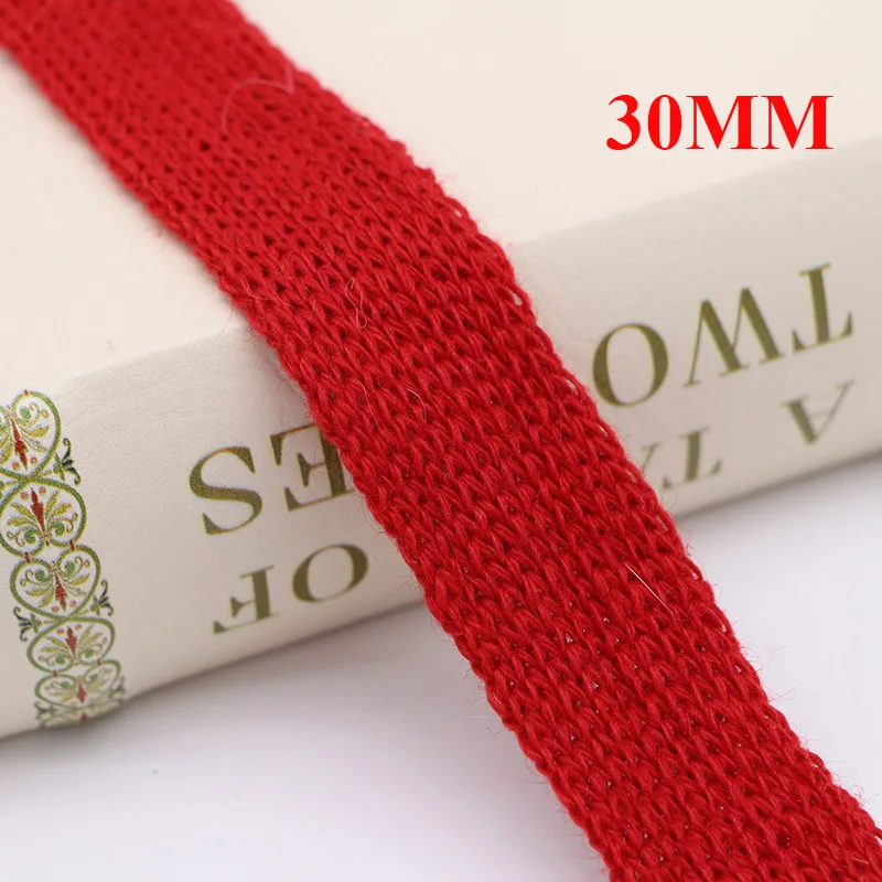 red 30mm Meetee 5 ярдов 30 мм кроличья шерсть пряжа тесьма хлопок тканый пояс Лента отделка DIY швейная одежда материал для волос аксессуары AP562 - Цвет: red 30mm