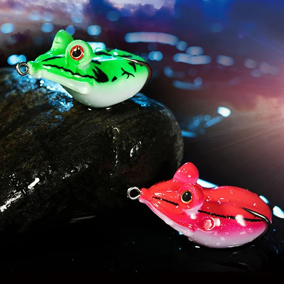 Приманка-лягушка пластиковая 4 5 см 14 г с большими глазами мягкий дюйма тройными