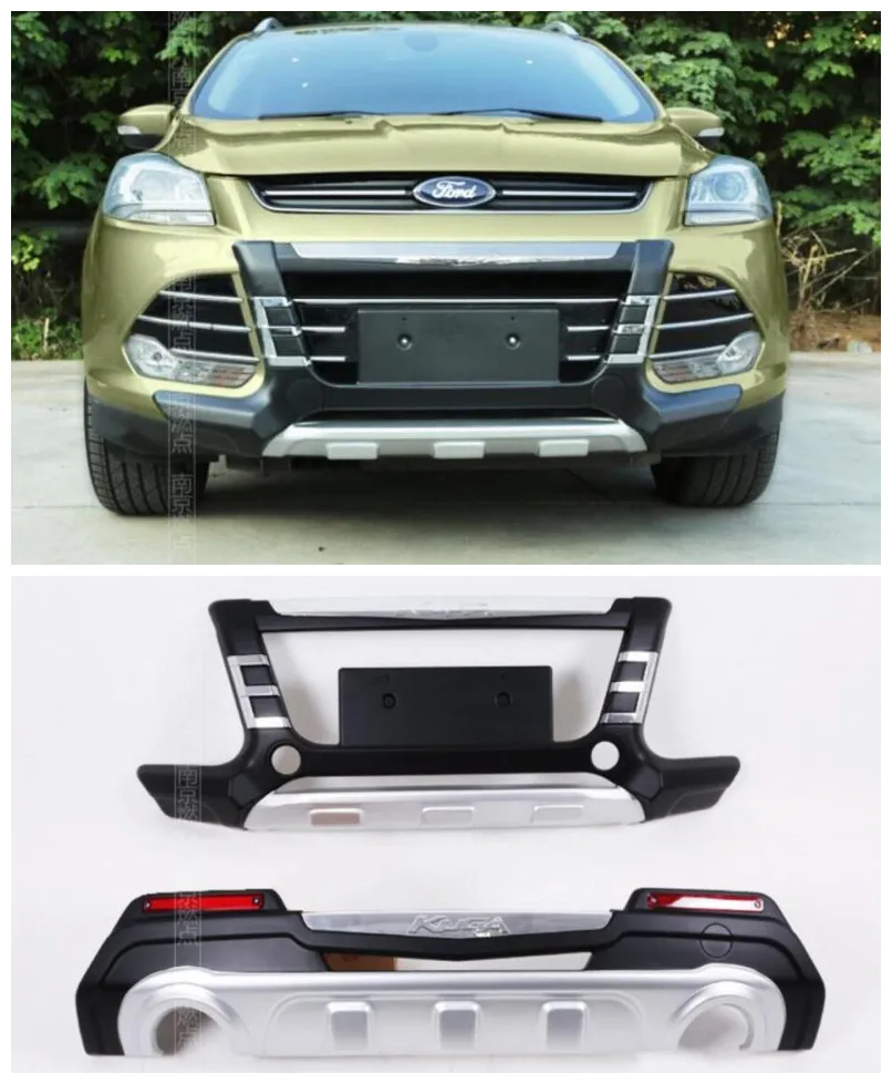 

ABS Car Front+ Rear Bumper Protector Cover Guard Skid Plate Fits For Ford Kuga ESCAPE 2013.2014.2015 2016