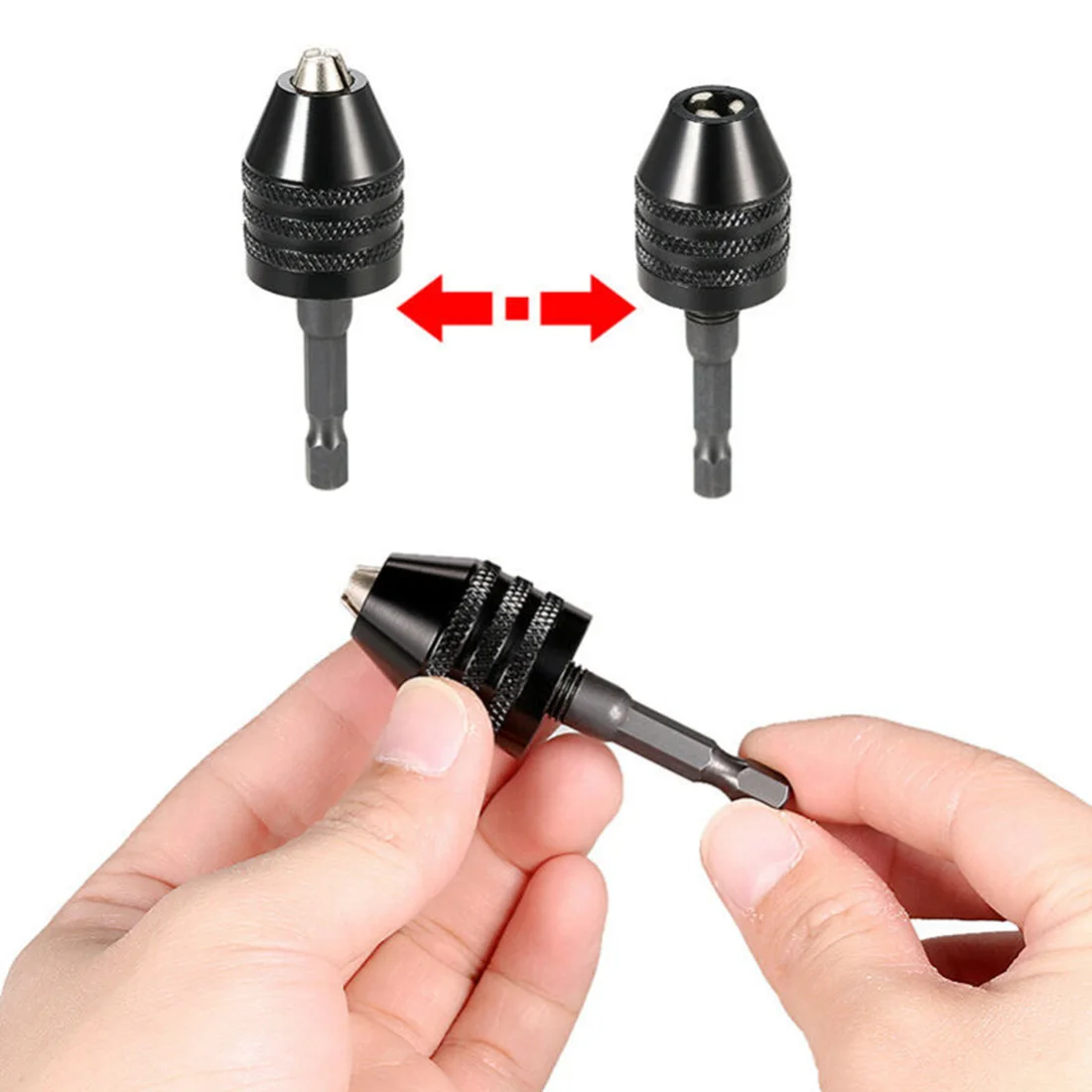 

Screwdriver Drill Chuck Impact Keyless Drill Chuck Driver Black 0.6-8mm