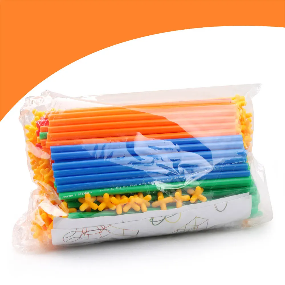 Конструктор 4D сделай сам из соломы пластиковые сборные кубики с прострочкой