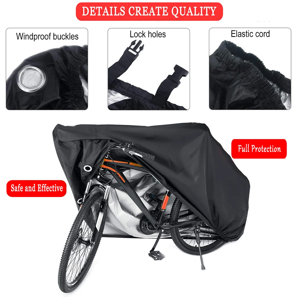 

Bike Cover Waterproof UV Protection 190T Polyester Cloth Anti Dust Cover With Lock Hole For Scooter Bike Rain Dustproof Cover