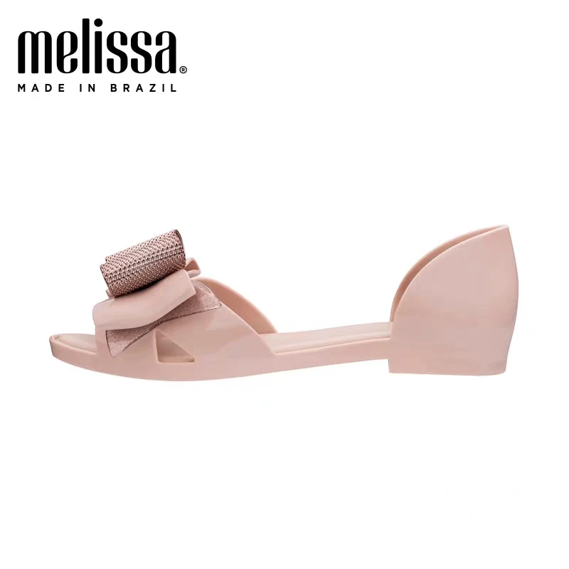 Melissa 2021 New Women Flat Sandals Brand Adult Jelly Shoes Beach ShoesFemale Bow | Обувь