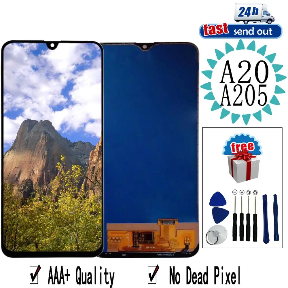 6 4 ''TFT A205 LCD для Samsung Galaxy A20 дисплей A205/DS A205F A205FD сенсорный экран протестированный