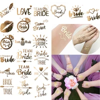 5pcs bachelorette party team bride temporary tattoo stickers bridal shower bride to be hen party sticker wedding decorations