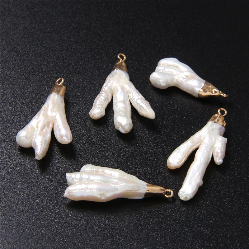 Подвеска из натурального жемчуга кулон в форме куриного когтя подвеска белого