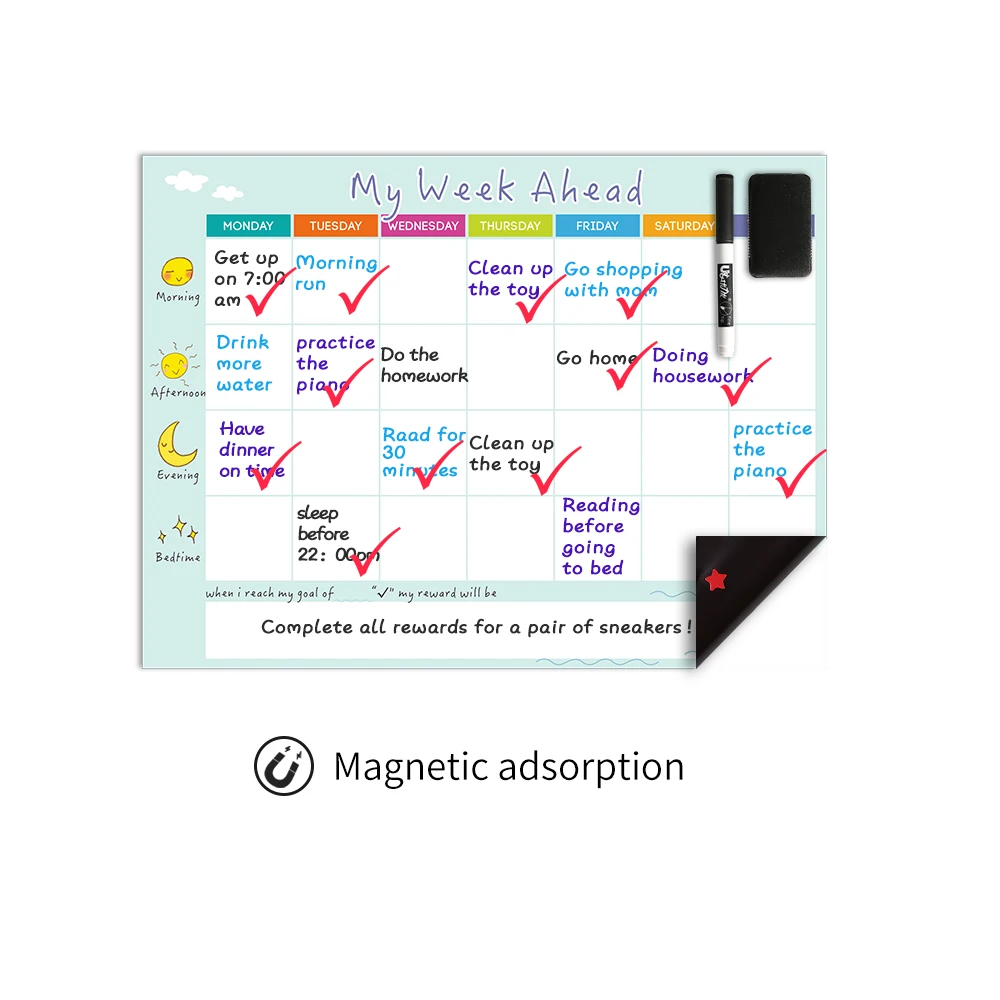 Магнитный календарь ежедневное расписание белая доска ежемесячный планер семья