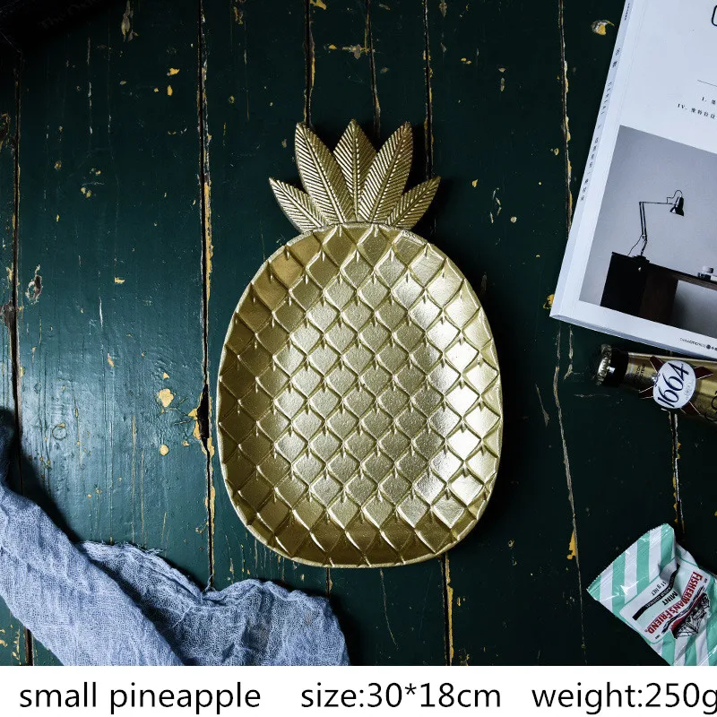 1 шт. лоток для закусок INS в скандинавском стиле золотой поднос лист ананаса форма