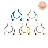 2 pcs new fake nose piercing fake nose ring hoop septum rings surgical steel colorful fake piercing nose piercings jewelry 20g
