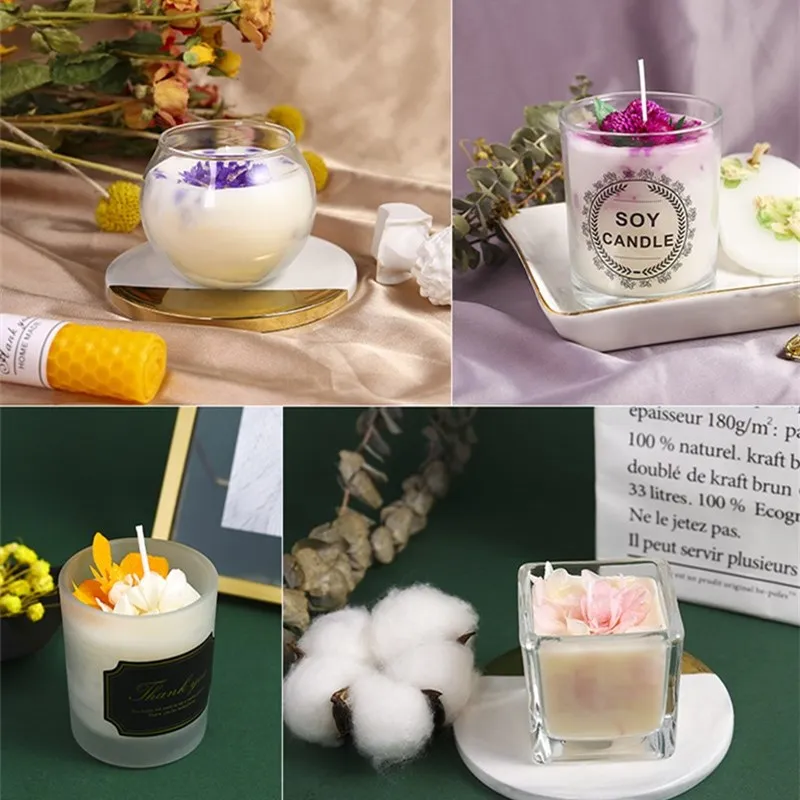500g/1000g packaged natural soy wax DIY candle supplies smokeless wick raw material handmade | Дом и сад