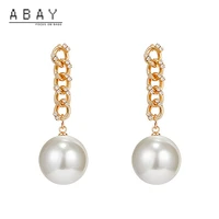 s925 silver needle pearl chain earring women new fashion rhinestone geometric retro celebrity style tassel long earrings trend