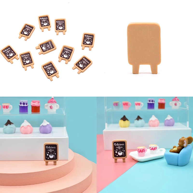 

10 шт., мини-фотообои для кукольного домика, Детские Подарочные игрушки, аксессуары для украшения дома, миниатюрный десертный Настольный зна...