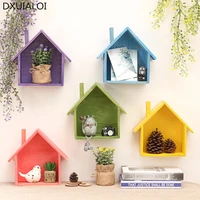 american country retro wall shelf clapboard color small house home living room wall decoration children room decoration