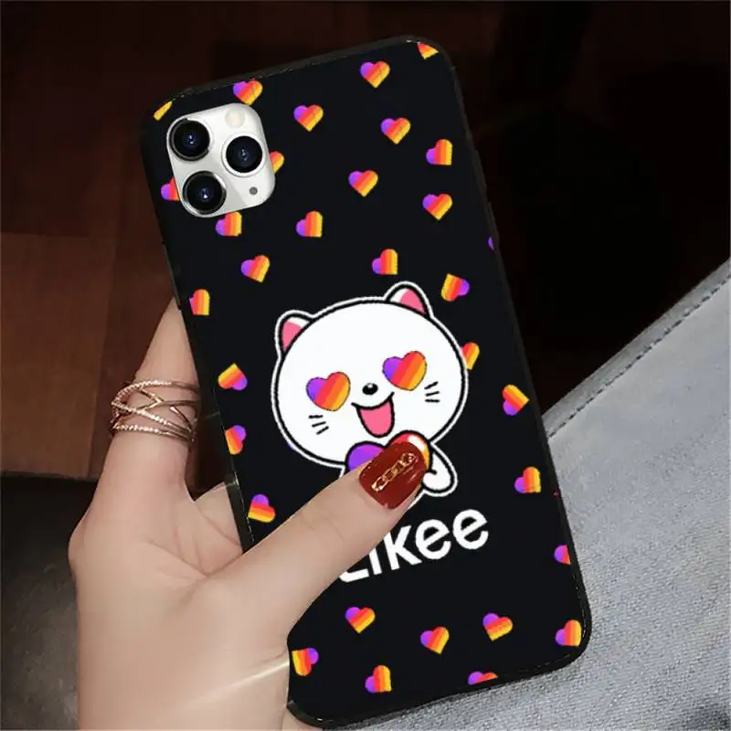 

Likee Funny cat bear love heart Phone Case for iPhone 11 12 pro XS MAX 8 7 6 6S Plus X 5S SE 2020 XR