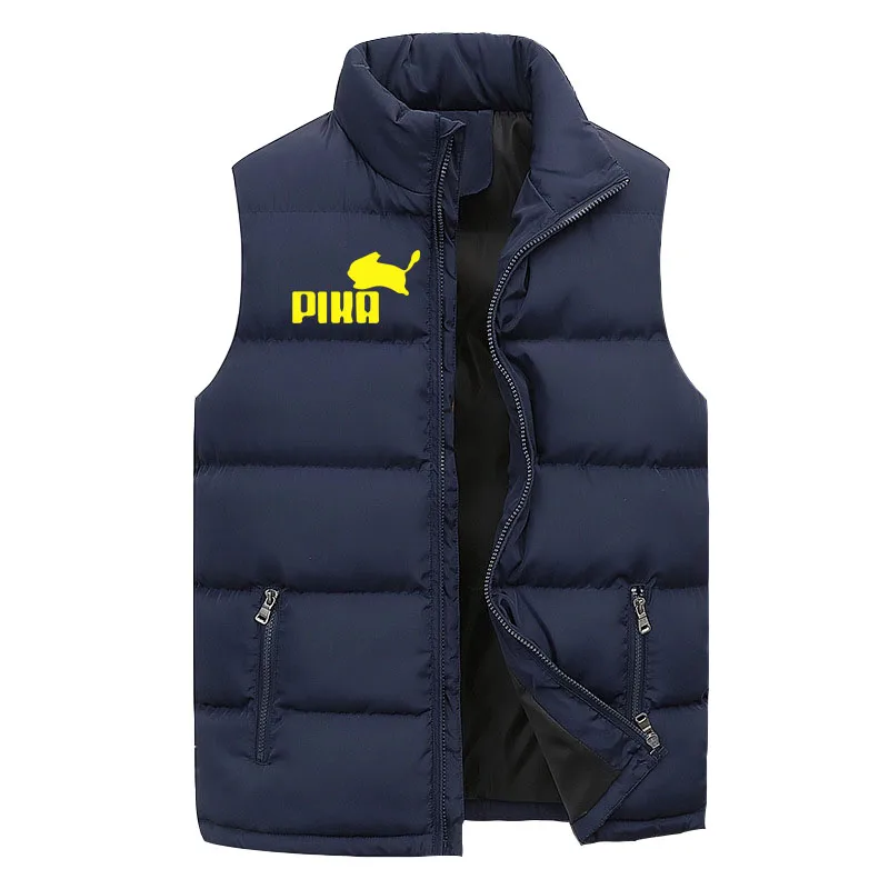 

2021 Men's Autumn And Winter Warm Vest Men's Casual Printing Sleeveless Vest Jacket Men's Clothing