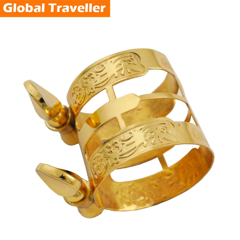 1 piece gold-plated/ lacquered gold General Alto/Tenor Saxophone & Clarinet Bakelite Mouthpiece Ligature Clip