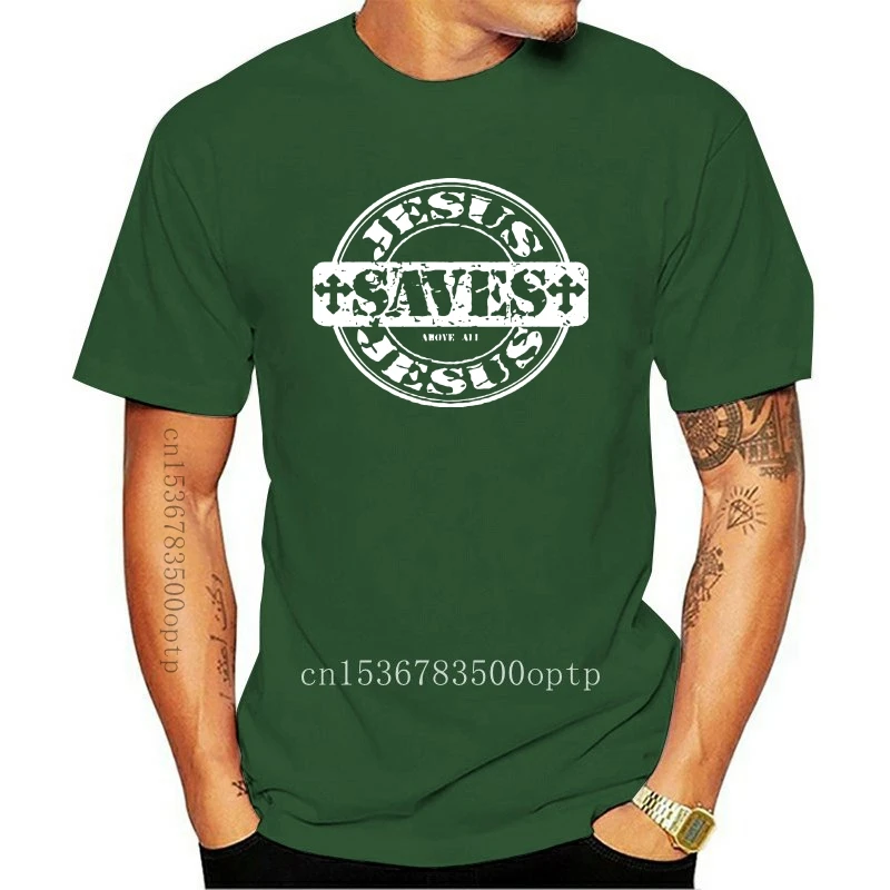 

New Jesus Saves T-Shirt Jesus Christ Above All Christianity Bible Mens Tee Shirt