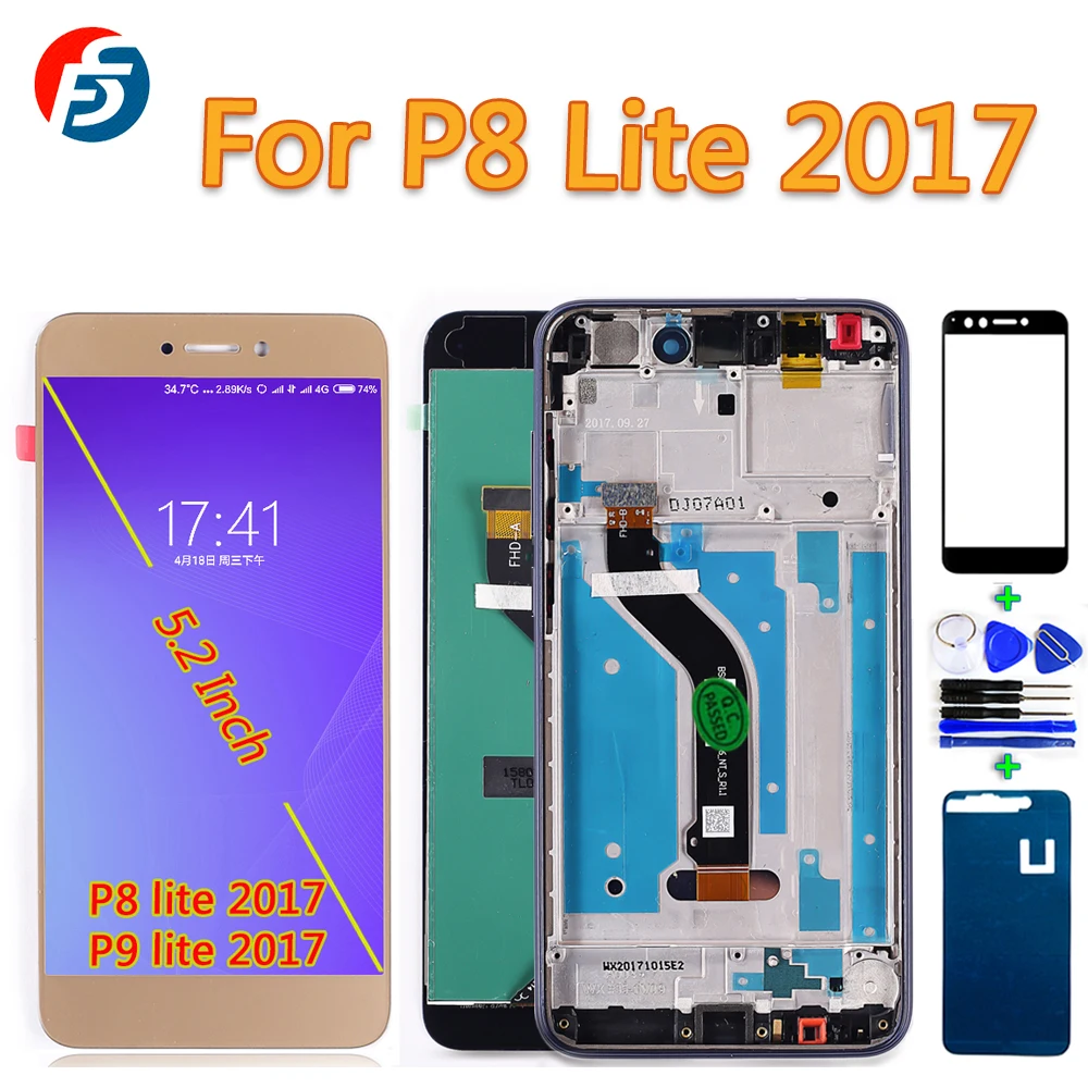 Сенсорный экран для Huawei P9 Lite 2017 100% испытано 5 2 дюйма ЖК дисплей дигитайзер в сборе