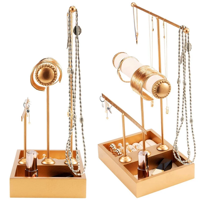 Органайзер для ювелирных изделий 3 уровня подставка дерево металлическое