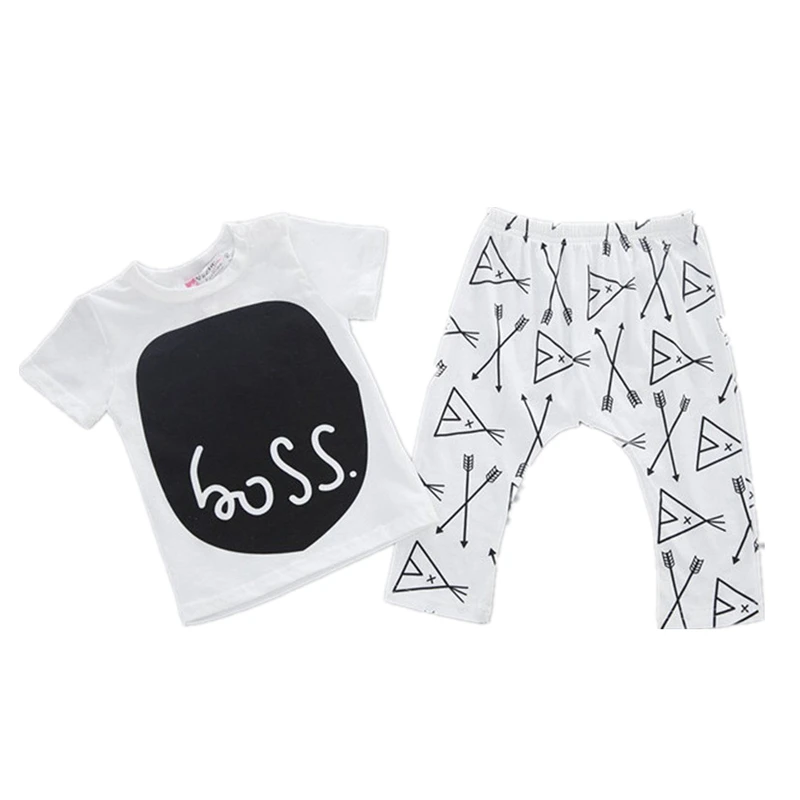 Комплекты для новорожденных футболка с короткими рукавами малышей + штаны