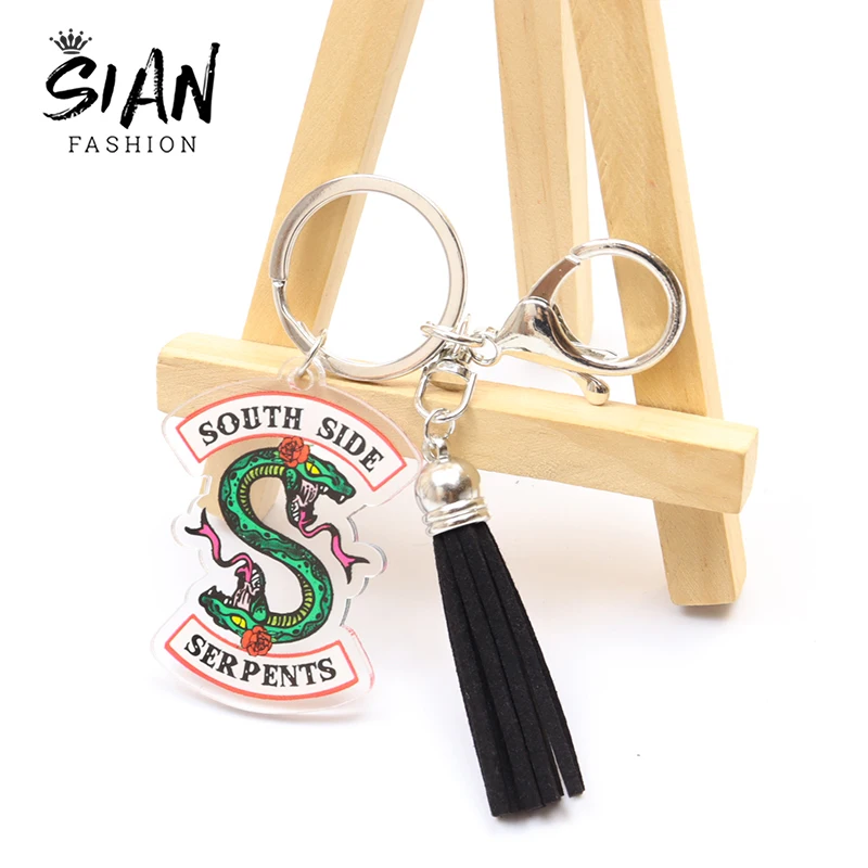 Модный акриловый брелок загадки ривердейла кольцо для ключей с кисточкой южная