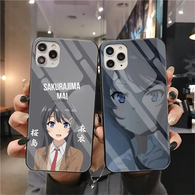 

Mai Sakurajima Aesthetic Phone Case Tempered Glass For iPhone 12 pro max mini 11 Pro XR XS MAX 8 X 7 6S 6 Plus SE 2020 case