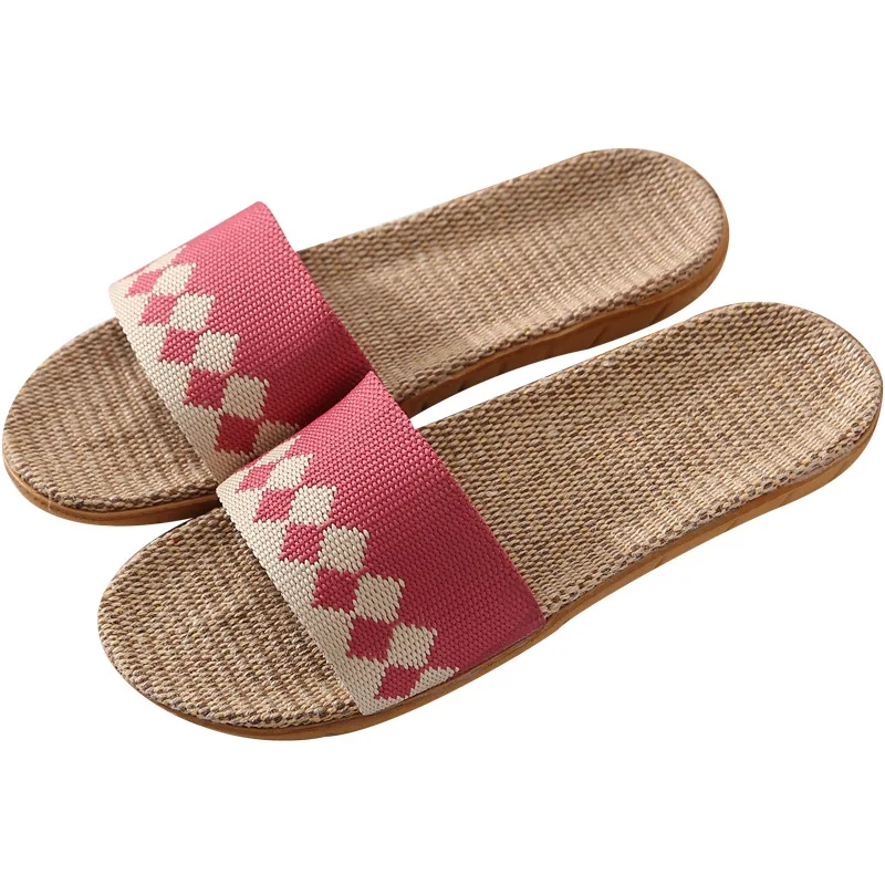 

Summer Flax Slippers Women Men Casual Linen Slides Multi-Style Non-Slip Home Flip Flops Indoor Shoes Female Sandals Wholesale