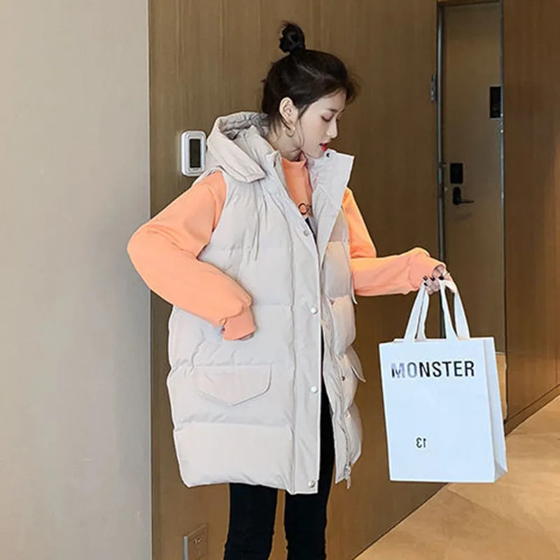 

Жилет женский хлопковый средней длины, одежда на осень и зиму