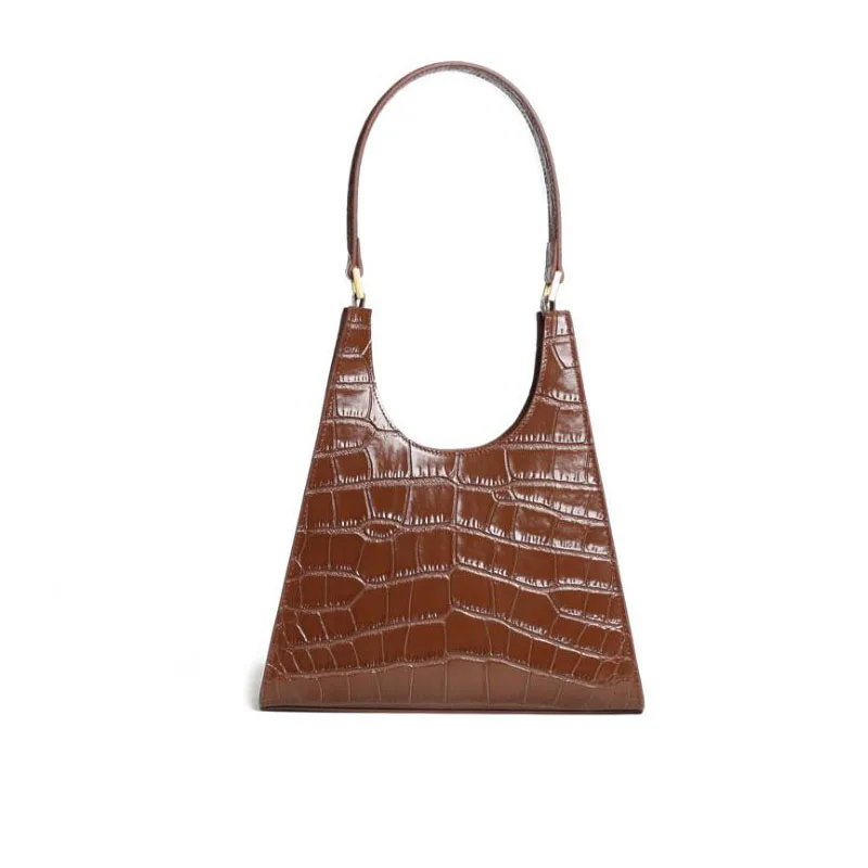 Сумка на плечо женская из кожи крокодила саквояж в винтажном стиле ретро