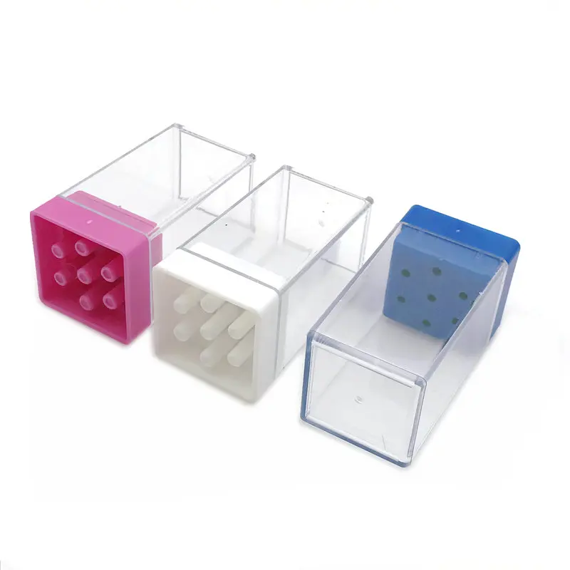 7 отверстий фрез для маникюра/педикюра держатель Дисплей в положении стоя крышка