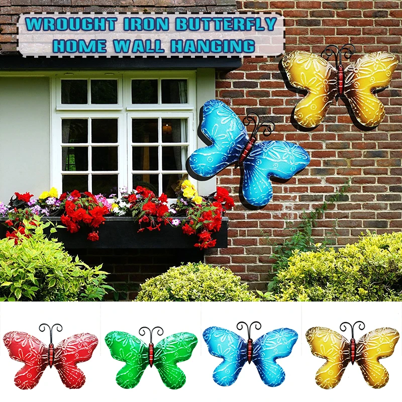

Кованая Железная Бабочка, орнамент, окрашенные металлические изделия, персонализированное настенное художественное украшение для дома, го...