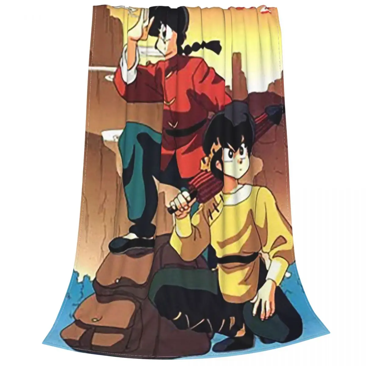 Ranma 1/2 Japan Anime Blanket Fleece Summer Chinese Kongfu Multifunction Warm Throw for Bed Travel Quilt |