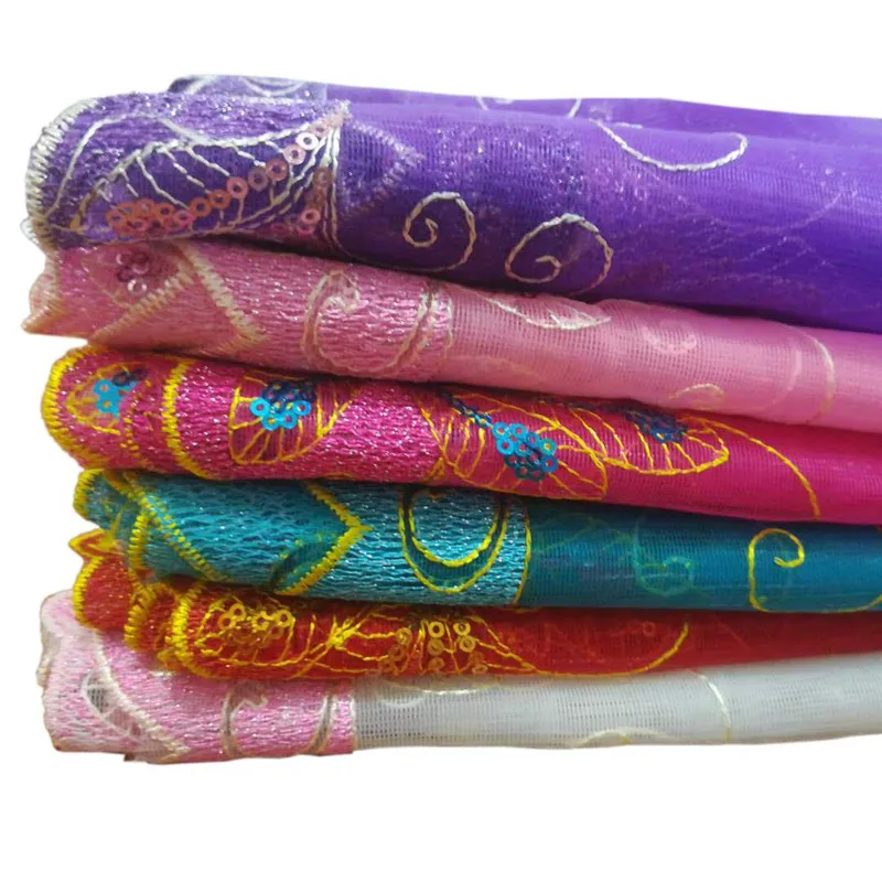 Блестящие Блестки африканская кружевная ткань швейцарская вуаль кружево