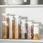 Пищевой контейнер, прозрачный контейнер для хранения зерновых бобов, гаек, герметичный холодильник, банки для муки для спагетти, лапши, контейнер, кухонные аксессуары