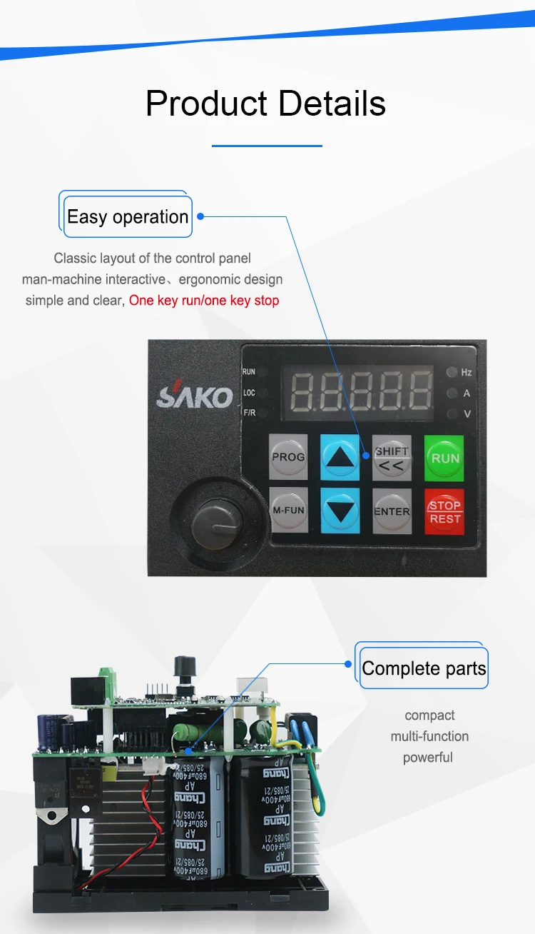 SAKO SKI780 380V 0.75KW/1.5KW/2.2KW мини VFD частотно-регулируемый инвертор для двигателя Скорость контрольный преобразователь