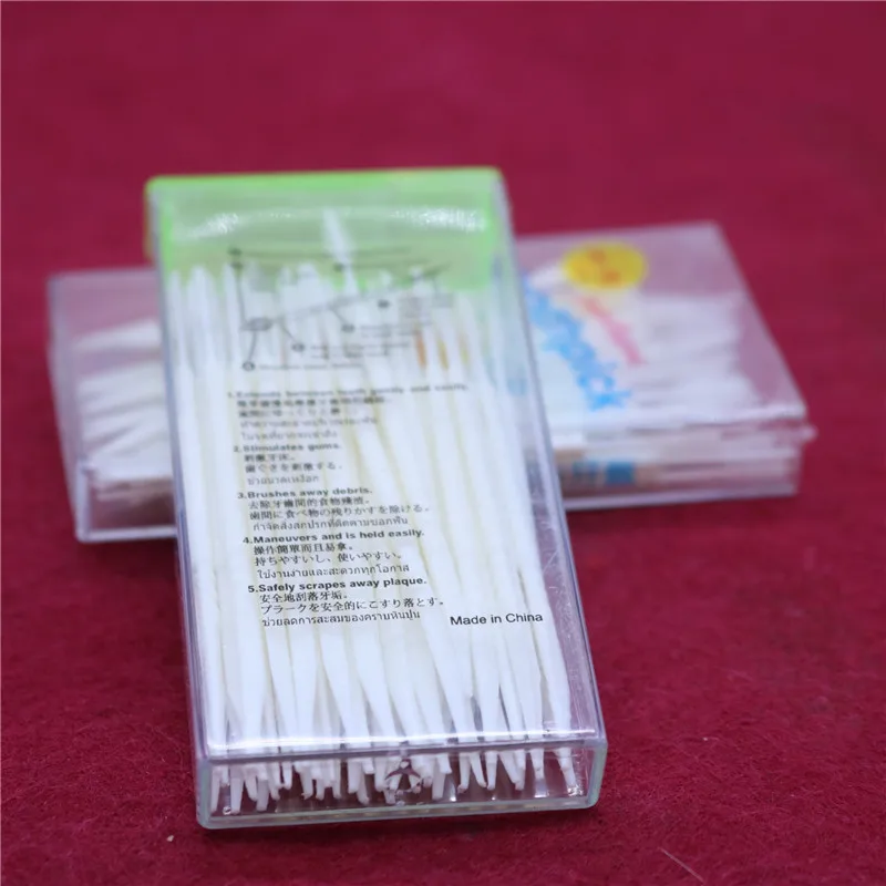 Сверхтонкая зубная палочка с двумя головками 100 шт. одноразовые зубные нить