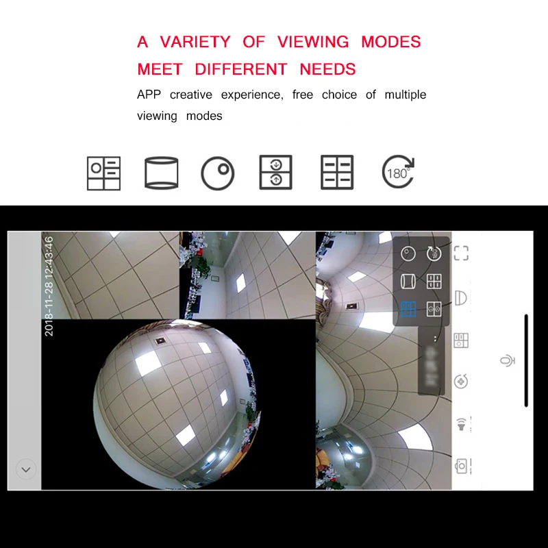 Панорамная лампочка с камерой 960P Full HD 2mp 360 градусов рыбий глаз Wify
