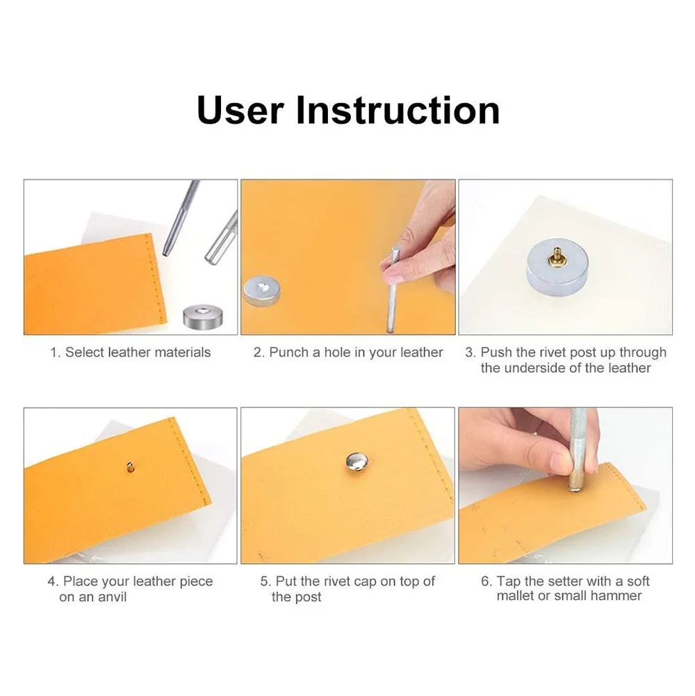 Набор Металлических Заклепок сделай сам для работы с кожей набор заклепок