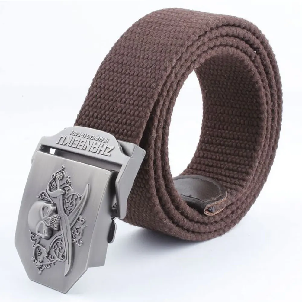 Style4 Coffee Мужской ремень, уплотненный холст, Нью-Йорк щит, ремни, военный пояс, армейский тактический ремень, высокое качество, ремень 110, 140 см, 10 цветов - Цвет: Style4 Coffee