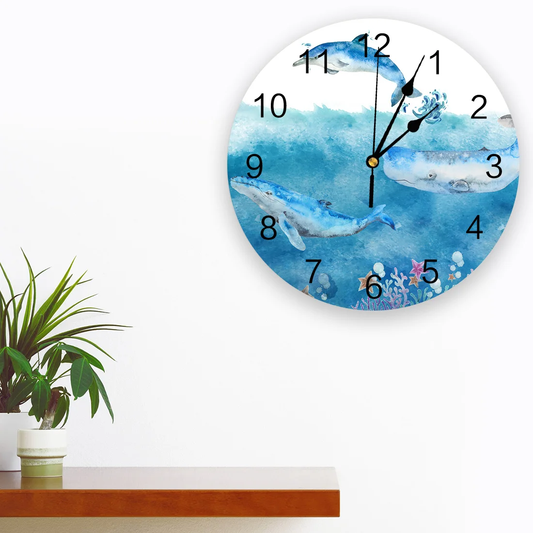 Настенные часы с Китом дельфином коралловым ПВХ современный дизайн домашний
